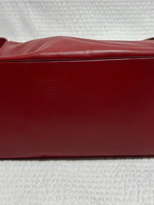The Sak red leather shoulder bag zip closure, detachable strap interior pockets thumbnail 7