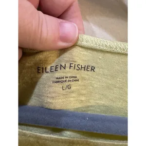 Eileen Fisher Women's Large Chartreuse Pullover Blouse Tunic‎ Lagenlook Linen thumbnail 4