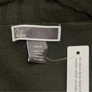 NEW Chelsea28 Green Long Sleeve‎ Cowlneck Cardigan Cashmere Blend Size XS/S thumbnail 8
