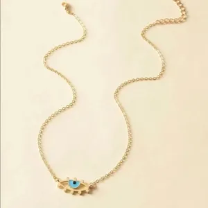 3/$30 💛 Evil Eye Pendant Necklace Gold thumbnail 3