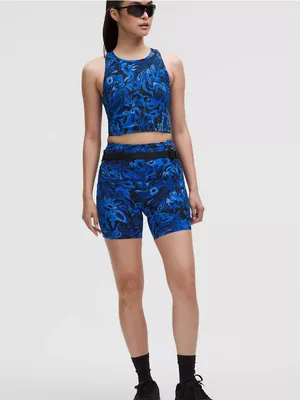 Lululemon Fast and Free High-Rise Short 6" - Flower Meld Galactic Cobalt Multi thumbnail 2
