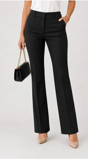 Moe Mien Women’s Black Bootcut Dress Pants Casual Preppy Office Work Size 33 thumbnail 1