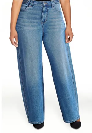 SCOOP Womens Baggy Carpenter Jeans Size 8 Distressed Adjustable Waist New thumbnail 1