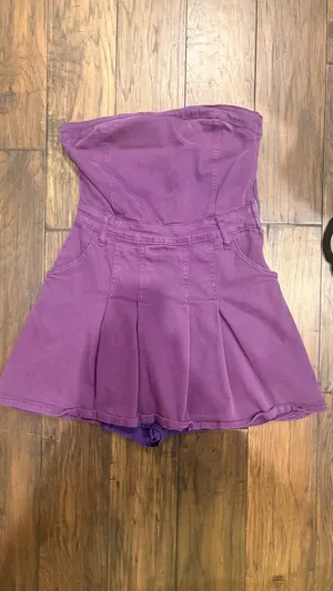Boutique Purple Romper Strapless thumbnail 2