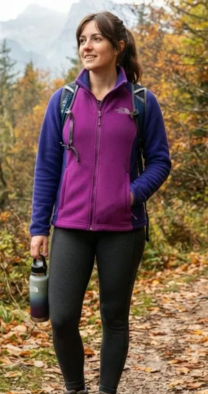 North Face FlashDry Fleece Jacket Purple Pink S Cozy Athletic Outdoor Retro thumbnail 1