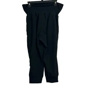 Fabletics black capri jogger pants stretchy yoga running medium loungewear thumbnail 2