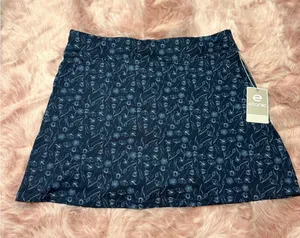 NWT Etonic Golf Skort Navy Blue Floral Print Skirt Athletic Size Large thumbnail 1