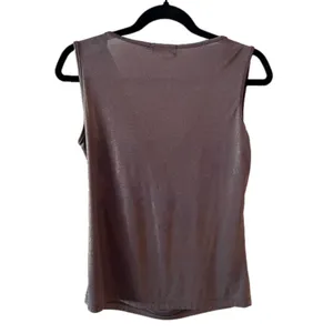Calvin Klein Sleeveless Cowlneck Top Shimmer Gold SZ. S thumbnail 2