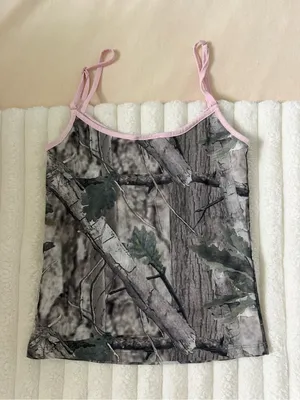 Edikted Pink Trim Camo Tank Top - Women thumbnail 4