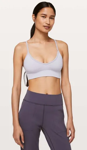 Lululemon Ebb To Street Bra II Sports Athletic Adjustable Spaghetti Straps Gray thumbnail 1