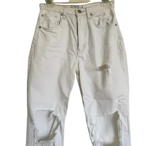 Free People We The Free White Distressed Cropped‎ Ankle Jeans Straight Leg 27 thumbnail 3