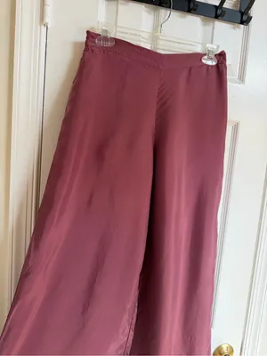 Athleta Calm Cool Wide Leg Satin Pants S Mauve Rose Cupro thumbnail 3