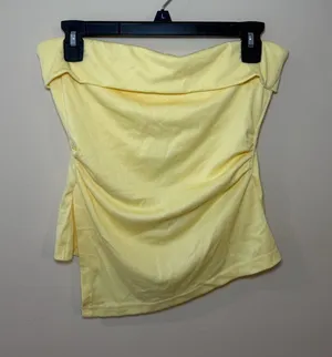 Sunshine Yellow Strapless Ruched Camisole Size M thumbnail 1