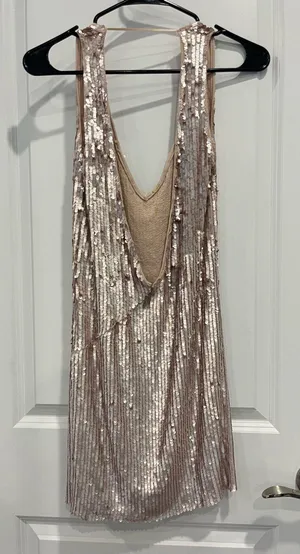 Intimately Free People Allover Pink Muted Sequin Slit Dress thumbnail 3
