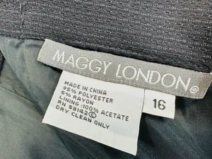 Maggy London Black Pinstripe Wide-Leg Pants thumbnail 10