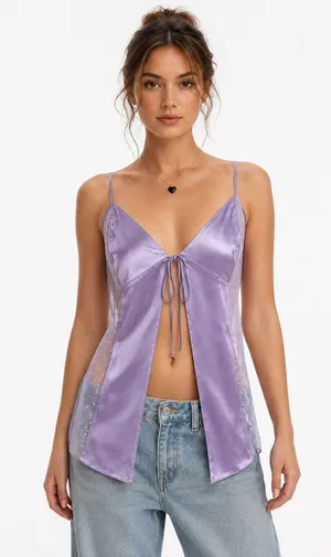 Victoria’s Secret Lavender 100% Silk Babydoll Chemise XS Sheer Polka Dot Y2K thumbnail 1