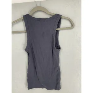 Zara Womens Tank Top Ribbed Scoop Neck Gray Small thumbnail 3