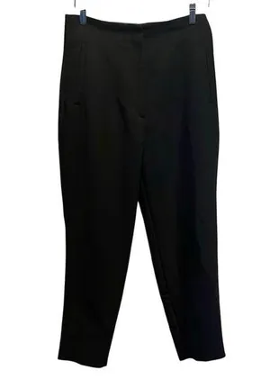 Zara Women’s Cropped Trousers Slacks Pants Size Large NotchBack Black thumbnail 1