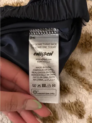 Edikted Remy Bow Ribbon Track Pants (Navy Blue) thumbnail 2