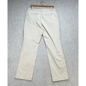LL Bean Favorite Fit Chino Pants Tan Khaki Straight Leg 12 Reg‎ Preppy Academia thumbnail 2