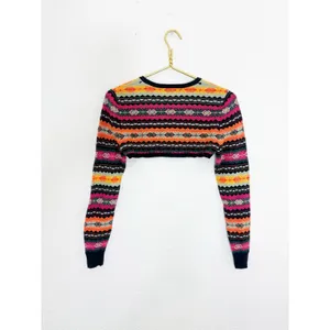Anthropologie Maeve Abstract Sweater Shrug Size XS Multi Color Fair Isle Nordic thumbnail 11