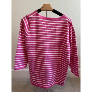 Lauren‎ Ralph Lauren Sweater Womens 1X Pink Striped V-Neck 3/4 Sleeve Preppy thumbnail 4