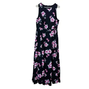 Torrid Black Pink Floral Georgette Sleeveless‎ Maxi Dress Size 16 thumbnail 5