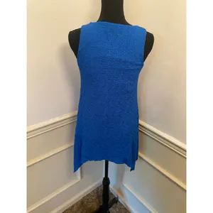 Vocal Apparel Y2K Royal Blue Rhinestone Tunic Tank Top - Handkerchief Hem thumbnail 3