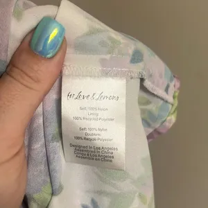 ✨For Love and Lemons White Purple Lavender Floral Mini Slip Sz Large Dress✨ thumbnail 5