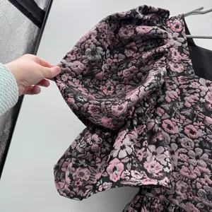 Mary Benson Lucinda Winter Floral Black & Pink Jacquard Dress Sz S‎ NEW Prairie thumbnail 5