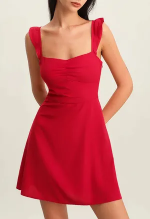 Rihoas Red Sweetheart Neck Slip Mini Dress thumbnail 1