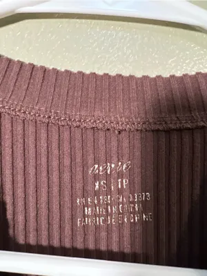 Aerie Women's Size XS Ribbed Sleeveless Tank Top Chocolate Brown Crew Neck Raw thumbnail 8