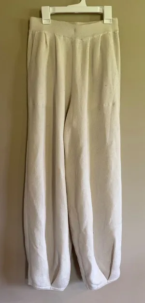 Free People FP Beach Knit Harem Pants Cream Wide Leg‎ Tulip Hem Small thumbnail 1