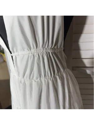 Vintage Y2K maxi dress backless plunge white tiered coquette boho fairy cocktail thumbnail 6