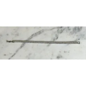 Silver Tone Tennis Bracelet Clear CZ 6.5” Box Clasp Classic Minimalist Jewelry thumbnail 4