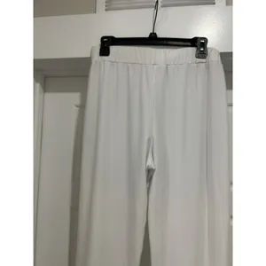 IC by Connie K Womens White Wide Leg Palazzo Pants Elastic Waist Size Medium thumbnail 3