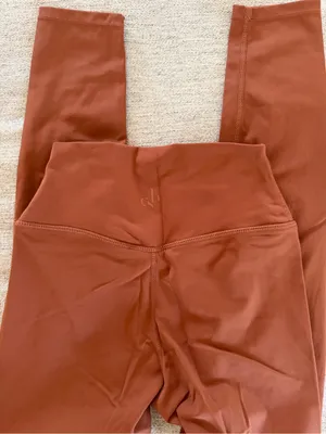 Crop shop boutique High Waist Rust Brown Leggings thumbnail 2