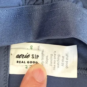 NWT AERIE Square Neck‎ Strappy Lace Up Unlined Adjustable Bra in Slate Blue thumbnail 4