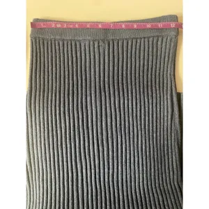 Dusty Blue Ribbed Knit Sweater Crop Top & Skirt Set Size S EUC thumbnail 7