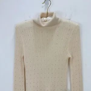 NEW J.Crew Featherweight Cashmere Turtleneck Sweater Rhinestones Buttercream S thumbnail 7