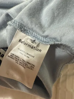 Reformation Jeans Blue Crop Tank Top Women Small Square Neckline thumbnail 3