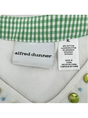Alfred Dunner Vintage Retro Daisy Flower Tee Beaded V neck Hippie Boho Size XL thumbnail 4