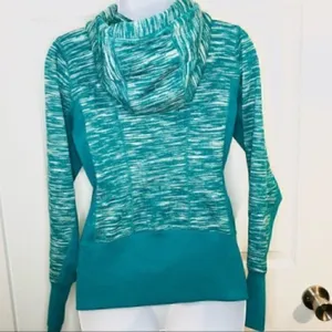 Zella Marled Hoodie Zipper Sweatshirt Jacket Long Sleeves Teal S thumbnail 5