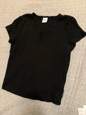 Aritiza TNA Waffle Tee Black Size M thumbnail 5
