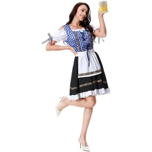Source Unknown Oktoberfest Costume German Bavarian Dirndl Dress Halloween Plaid Beer Maid SMALL thumbnail 2