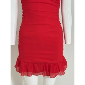 Selfie Leslie Bambi Red Ruched Mini Dress Women’s Bodycon Y2K Clubwear S NWOT thumbnail 5