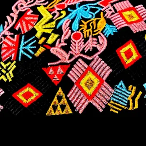 Vintage Black Embroidered Blouse Size 8 thumbnail 2