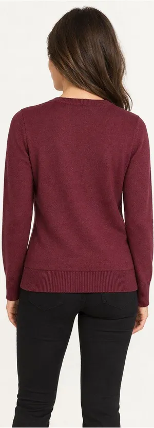 B. Moss Women’s Burgundy Floral Embroidered Wool Blend Cardigan Size L thumbnail 2