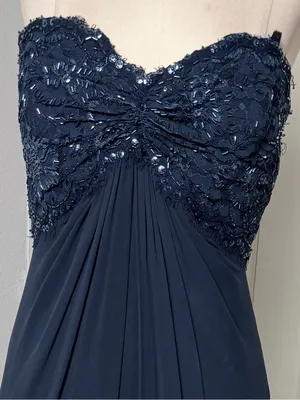 Tadashi Collection Beaded Chiffon Strapless Gown thumbnail 4