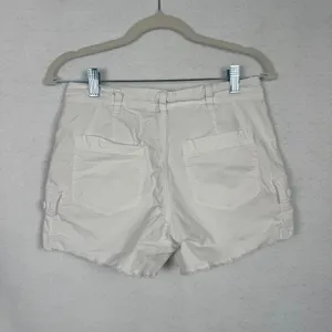 American Eagle Cargo Shorts Womens Size 2 90's Boyfriend Stretch Raw Hem White thumbnail 4